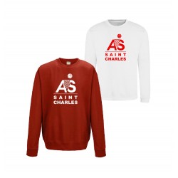 Sweat col rond rouge ou blanc